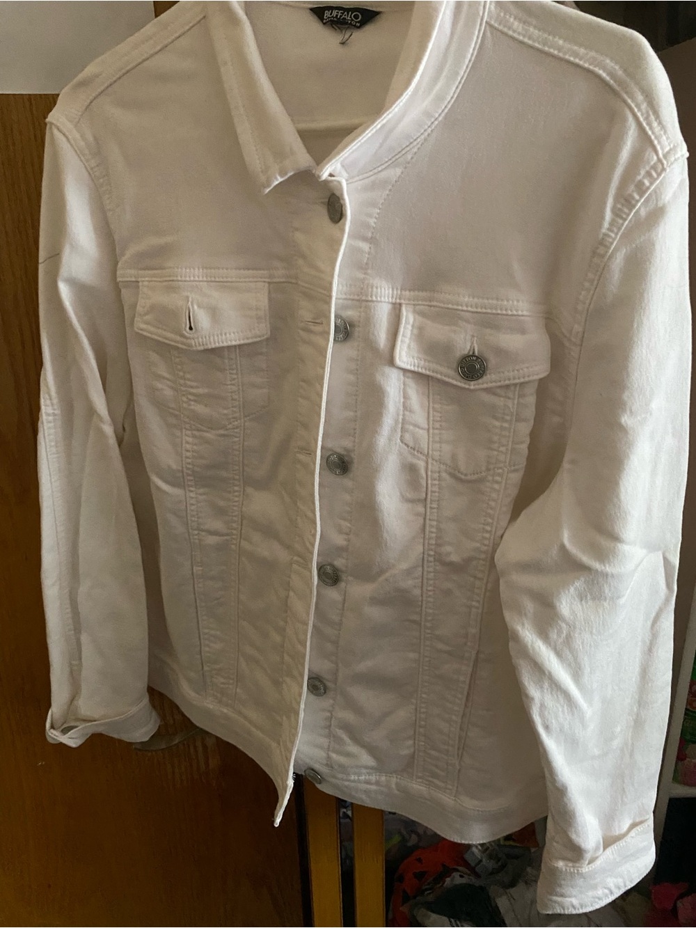 Buffalo David Bitton White Denim Trucker Jacket